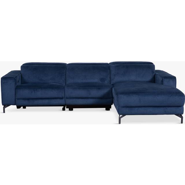 John Lewis Gradient RHF Chaise Power Recliner Sofa, Navy Chenille