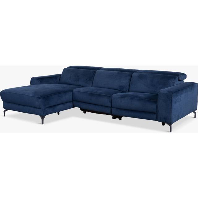 John Lewis Gradient LHF Chaise Power Recliner Sofa, Navy Chenille