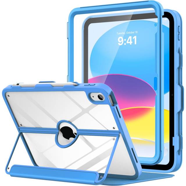 for iPad 10th Generation Case 2022 with Pencil Holder, iPad 10.9 inch Case 2022, Built-in Screen Protector Clear Back,