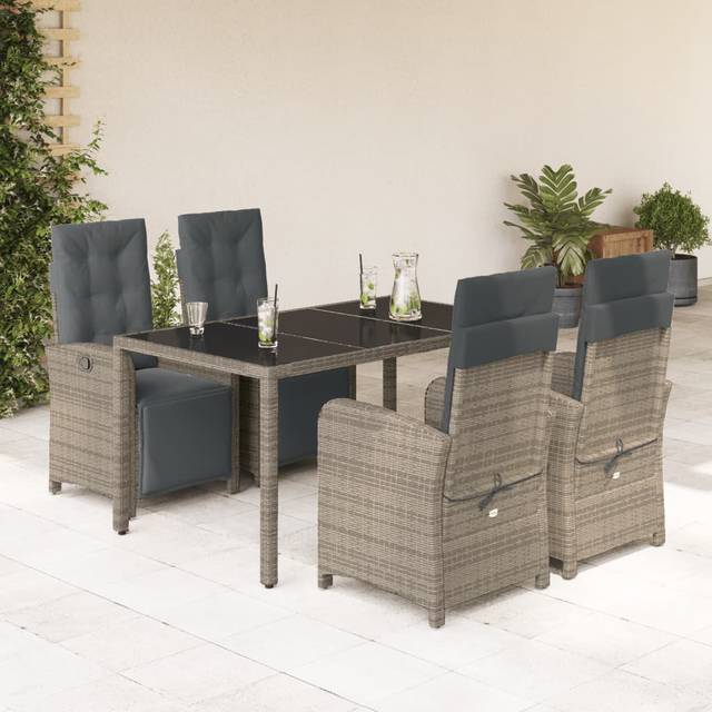 Brayden Studio Whitham Rectangular 5 - Piece 4 - Person 150Cm Outdoor Table Set Grey/Grey 4