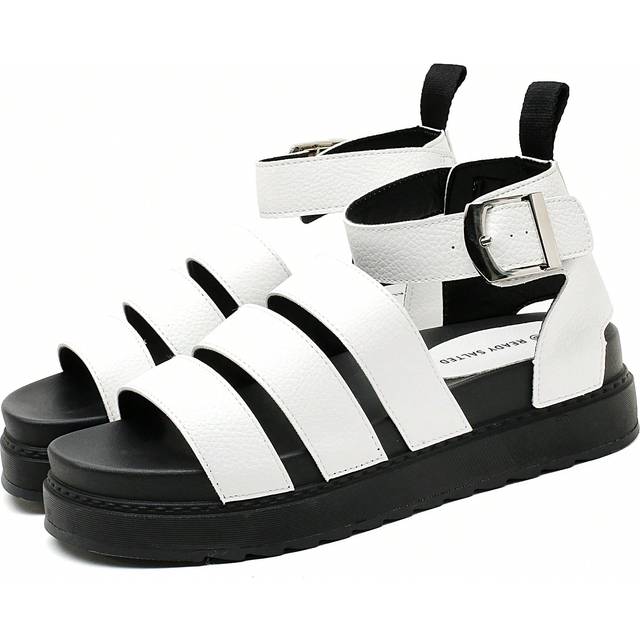 READY SALTED Women&#39;s Comfortable Sandals Buckle Casual Beach Shoes Platform Fashion Flat Open-Toed Roman Shoes