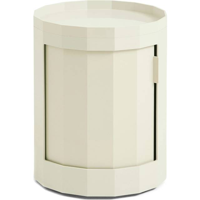 HAY - Facet Container Low with Feet and Castors - eierschale/HxØ 49x38cm - eggshell (49.0 x 38.0 x 38.0 x &#8960;38.0cm)