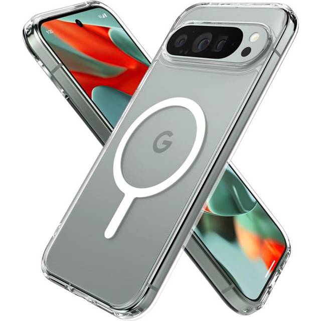 Spigen Ultra Hybrid OneTap Metal Ring MagFit Case för Google Pixel 9 Pro XL [Made for Google] Skal Fodral Kompatibel med MagSafe-magnetiska tillbehör -Vit