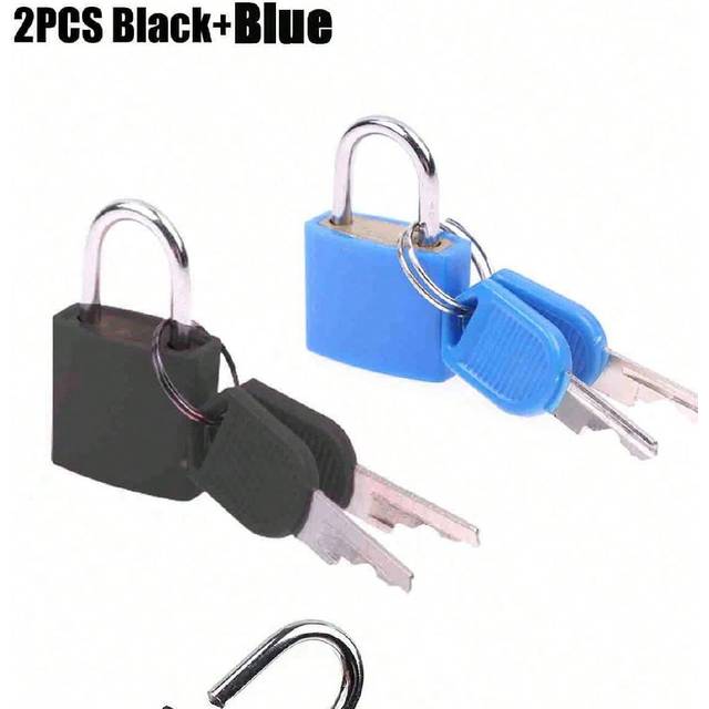 SHEIN 2pcs Multicolor Mini Luggage Lock Padlock Colorful Plastic Shell Lock Zinc Alloy Small Lock, Padlock Small Padlock With Key For Luggage Lock, Backpack