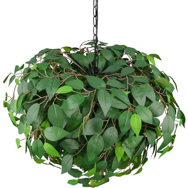 Bohemisk pendellampa grön 4-ljus - Leavy