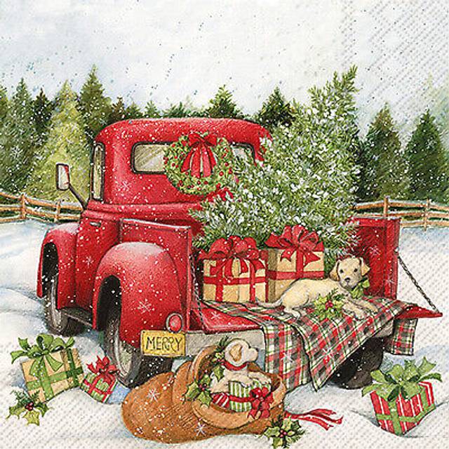 Boston International IHR 3-Ply Holiday Paper Napkins  20-Count Lunch Size  Christmas Delivery