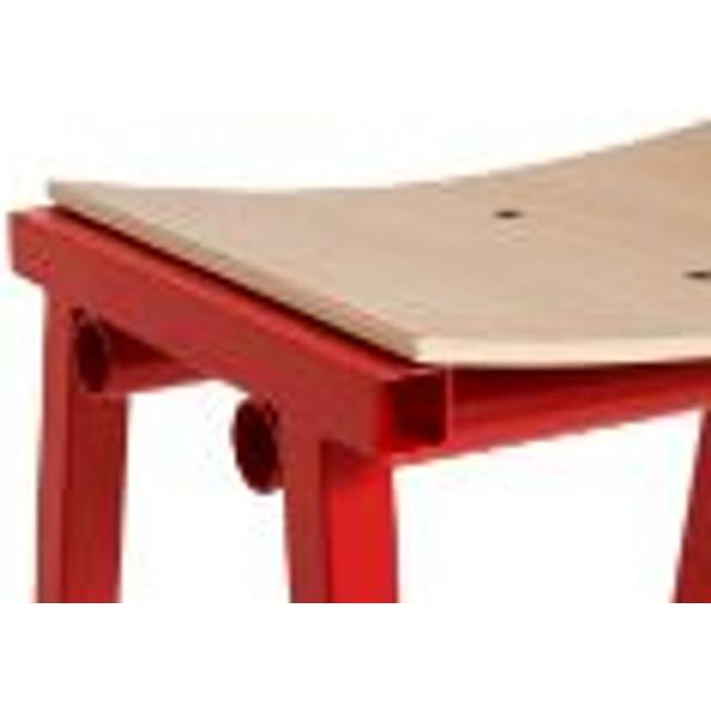 HAY - Taburete 8 Bar Stool 75cm - signalrot/Sitzfläche Eichenfurnier/Gestell Stahl pulverbeschichtet/BxHxT 35,5x75x38cm - signal red (75.0 x 35.5 x 38.0cm)