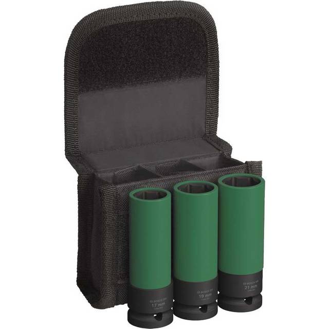 Bosch PRO Impact 1/2" Extra Deep Socket Set (3 Piece) in Green Plastic