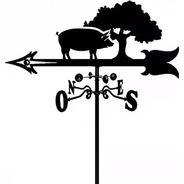 (Pig under the tree) Metal Skull Knight Weather Vane Standing Wind Vanes Cottage Weather Vane Decor Yard Shed Home Fence Post For Garden, Roof, Patio,