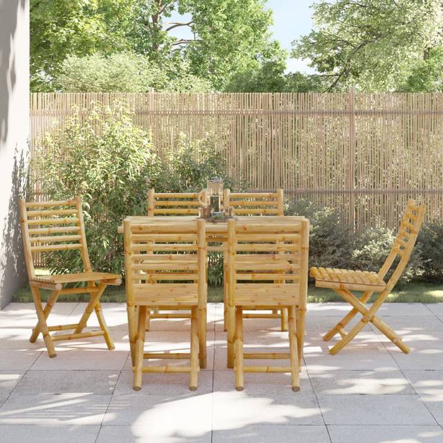 vidaXL Folding Garden Chairs 6 pcs 43x54x88 cm Bamboo - Brown
