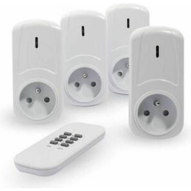 Socket set with remote control Chacon (4 Units)