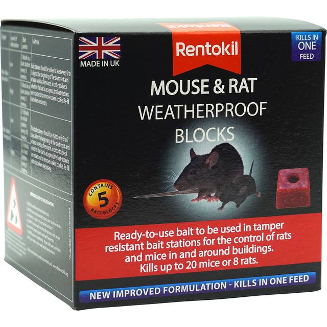 Pack of 5 Rentokil Mouse and Rat Killer Blocks