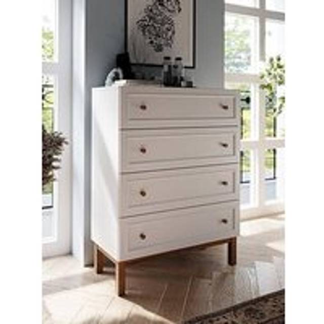 Wensley 4 Drawer Chest In Light Grey And Oak, Grey