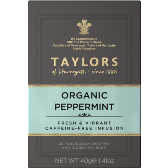 Taylors of harrogate organic peppermint - 20 teabags 40g
