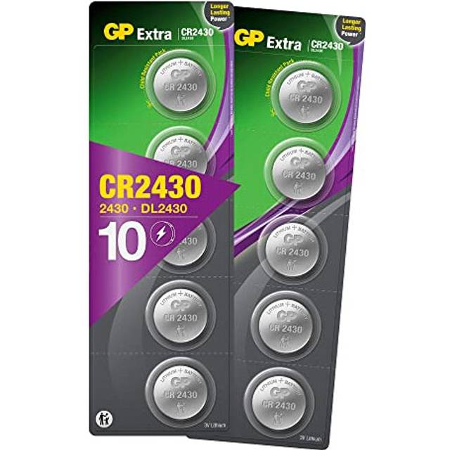 CR2430 Battery 3V Lithium Pack of 10 Batteries by GP Batteries Type CR2430 Cell Size Super Alkaline Extra Batteries ideal for: Toys/Radio's/Garden