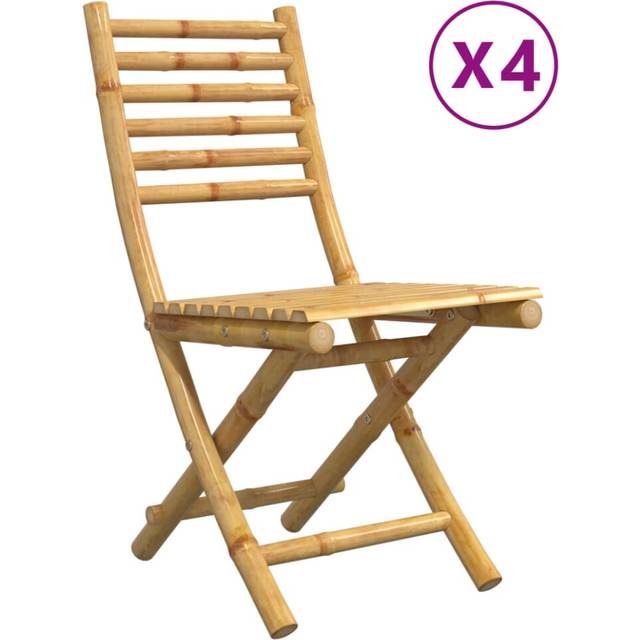 Hopfällbara trädgårdsstolar 4 st 43x54x88 cm bambu