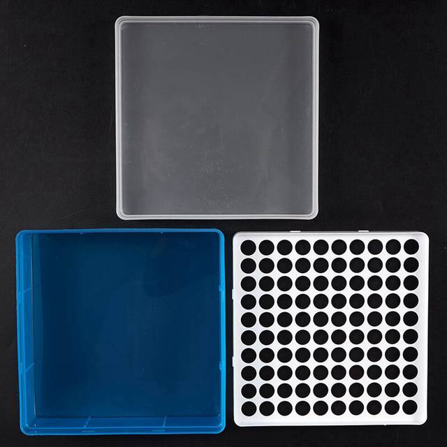 10X Plastic Square 100 Positions Laboratory 1.5Ml Centrifuge Tube Case Box