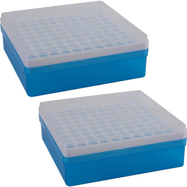 2X Plastic Square 100 Positions Laboratory 1.5Ml Centrifuge Tube Case Box