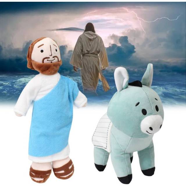 Jesus Christ Donkey Blue Plush Toy Doll Pillow Soft Pp Cotton Childrens Gift