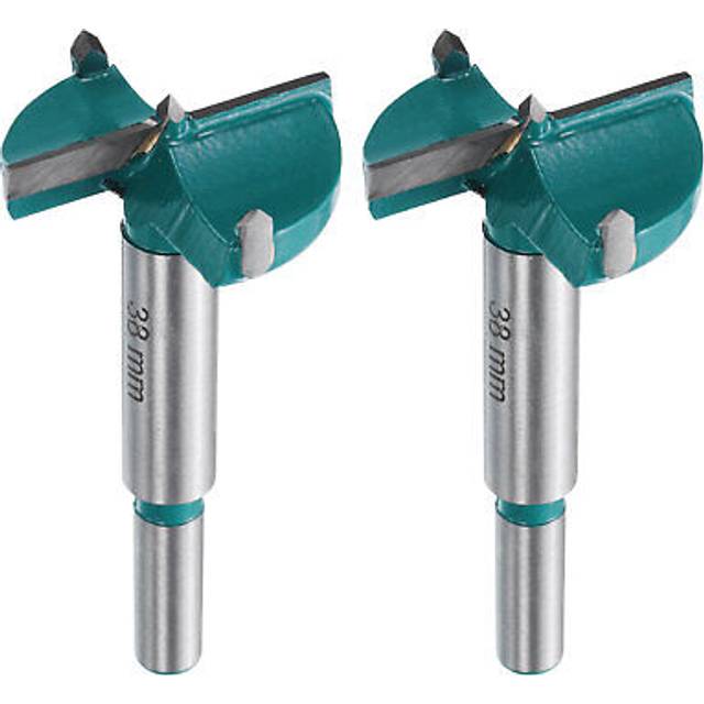 2pcs Forstner Drill Bit 1-1/2 (38mm) Carbide Wood Hinge Hole Opener Round Shank