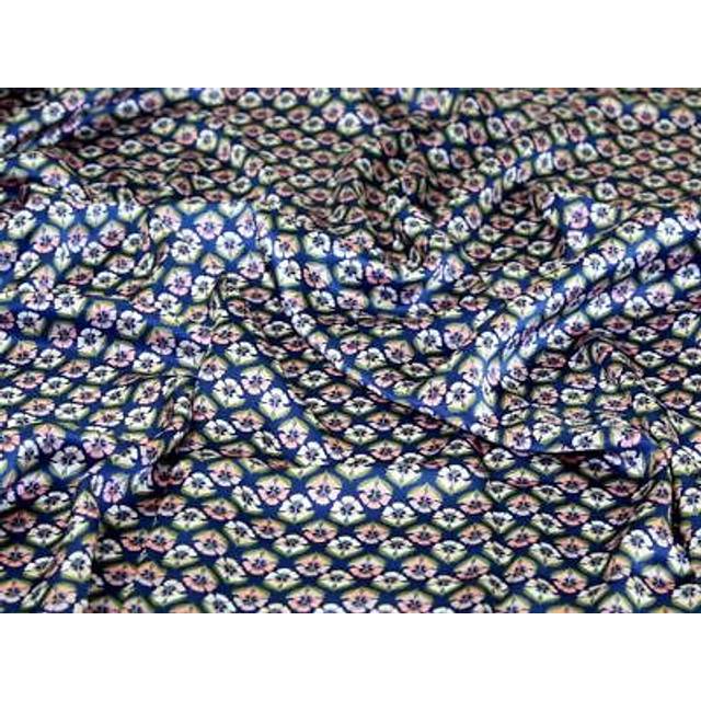 Liberty London Miranda Skye Belgravia Silk Satin Fabric Blue