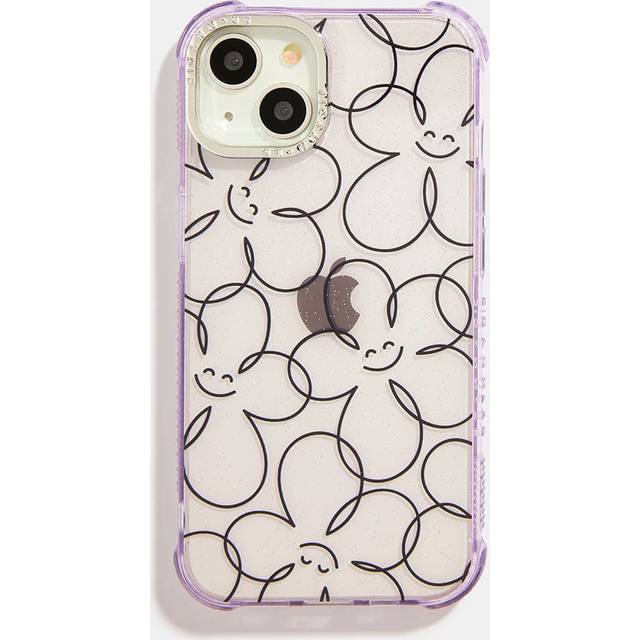 Happy Flower Line Shock i Phone Case, i Phone 15 Plus Case