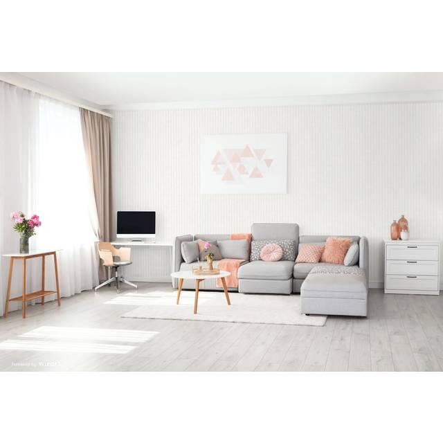Zara Tonal Stripe 10m x 53cm Wallpaper Roll - White (1,000cm L X 53cm W)