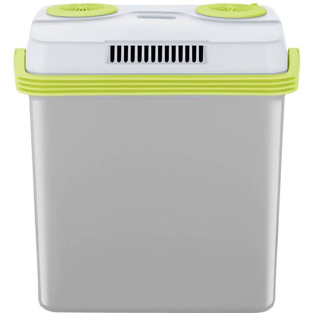 SEVERIN Elektrisk Kylbox (25 L) Med Kyl- Och Varmhållningsfunktion, För Bil Med 3 Portar (USB, Strömförsörjning Och Cigarettändare), Grå/Grön, TKB 2925