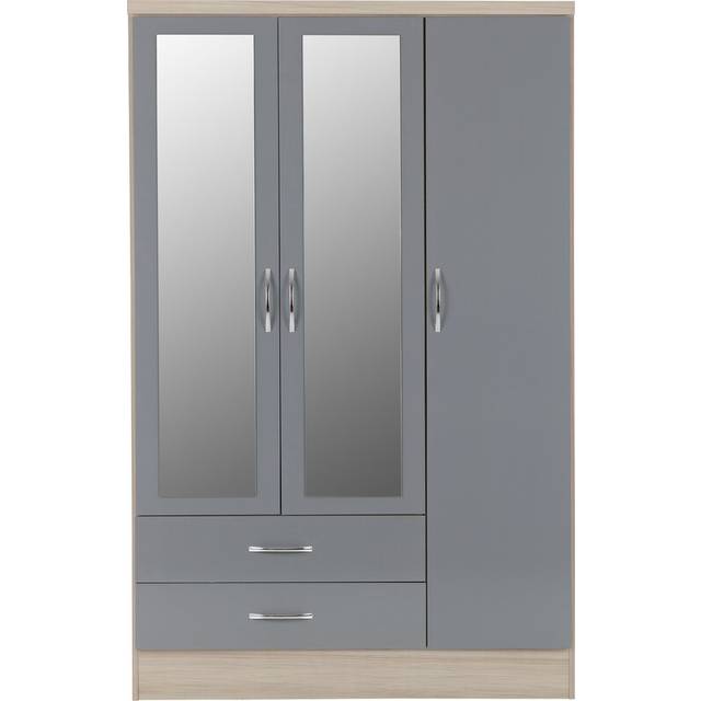 Cascio 3 Door Wardrobe - Light Oak Effect Veneer (182.5cm H X 116cm W X 52cm D)