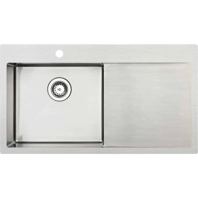 Lavabo Kubus 900 soft Rustfri stålvask 900x500  - Bassin til venstre