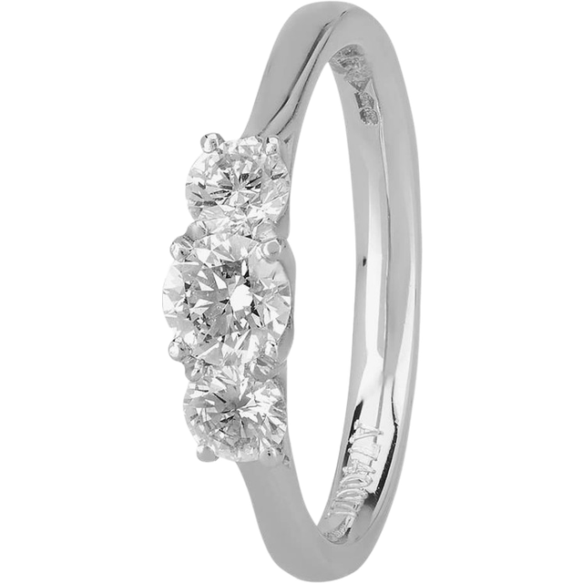 1888 Collection Platinum 0.75ct Diamond Trilogy Ring R3-145(.75CT PLUS) G-H/ VS2-SI1/0.76ct - Silver