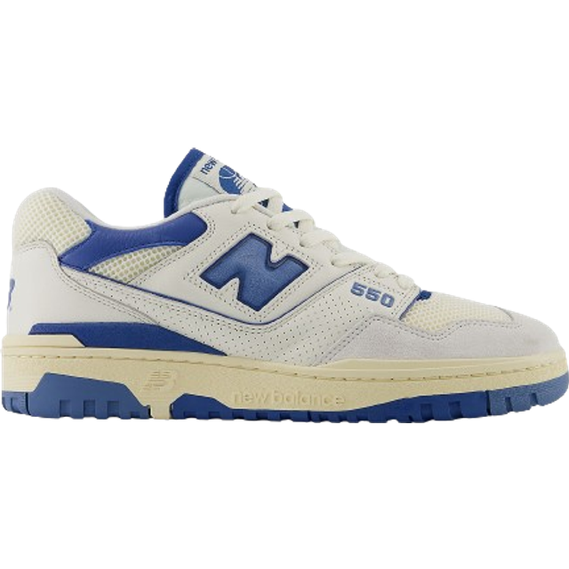 New Balance BB550 Trainers White Blue Mesh, 4