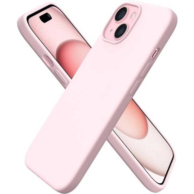 Gummibelagt Stöttåligt Skal iPhone 15 Plus - Rosa