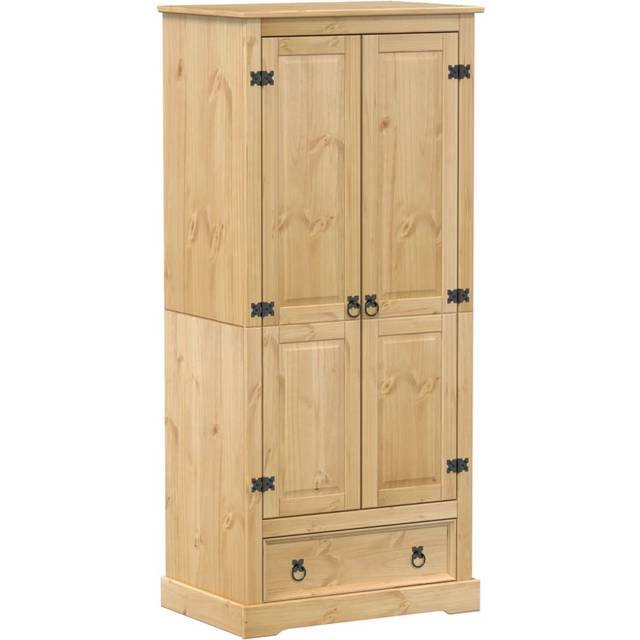 vidaXL Wardrobe Corona 76x50x170 cm Solid Wood Pine - Brown