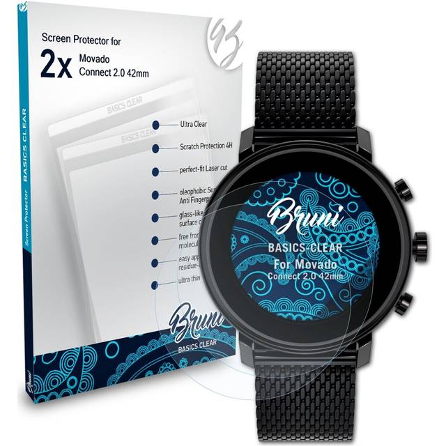 Bruni 2x protective film for movado connect 2.0 42mm screen protector