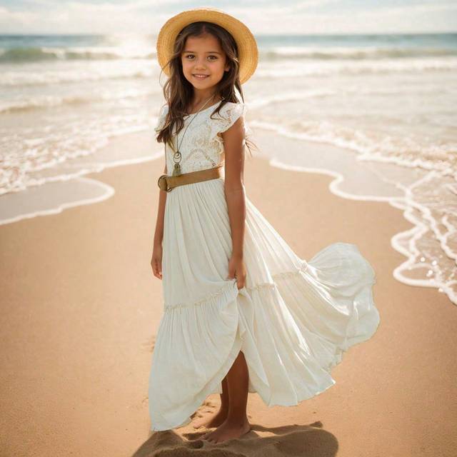 SHEIN Tween Girl Mid-Tween Girl S Hollow Out Flower Lace Long Dress, Teenage Elegant Cap Sleeve And Big Swing Joint Dress