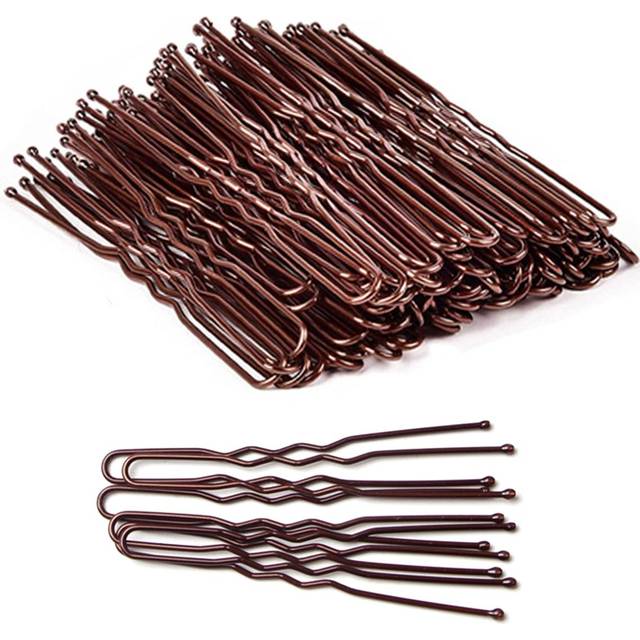 SHEIN Hair Pins For Buns, U Shaped Hair Pins Brown Hair Bun Pins For Women Women (50Pcs)