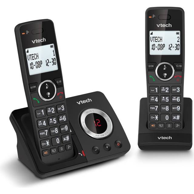 VTECH ES2051 Cordless Phone - Twin Handsets, Black, Black