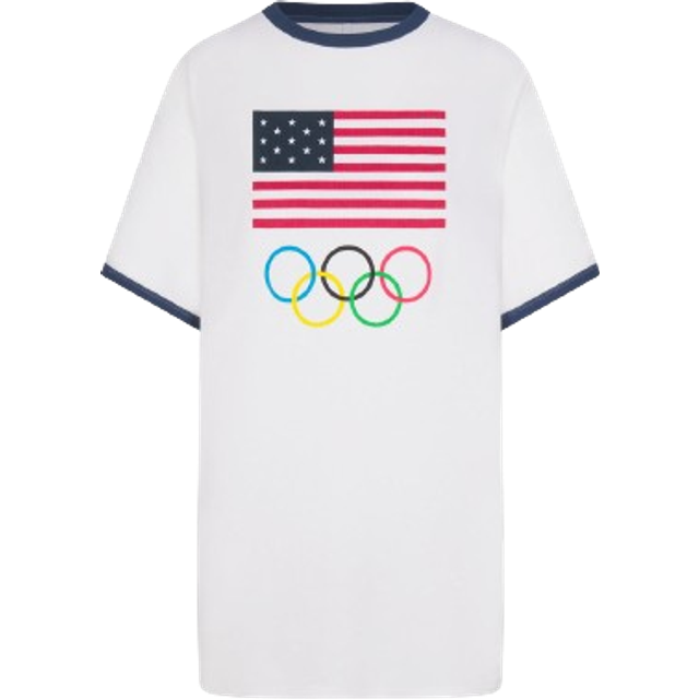 SKIMS Cotton Rib Olympic T-Shirt Mini Dress | White | XS | SKIMS For Team Usa