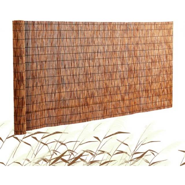 Natural Reed Fencing, 4 ft x 16.4 ft, Reed Screen Curtain Balcony Reed Fence Roll for Outdoor Backyard Patio, Decorative Fence for Backyard Garden