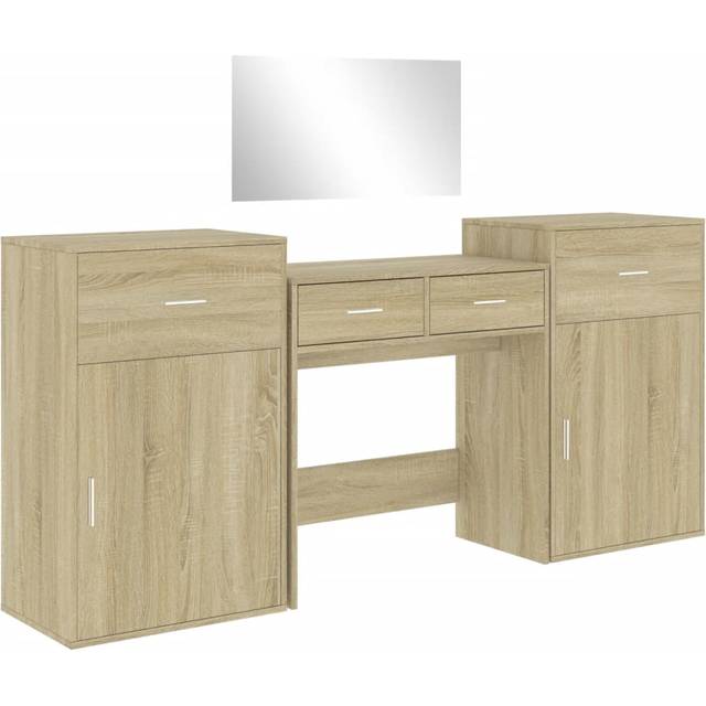 Mafett 4 Piece Dressing Table Set Sonoma Oak Engineered Wood