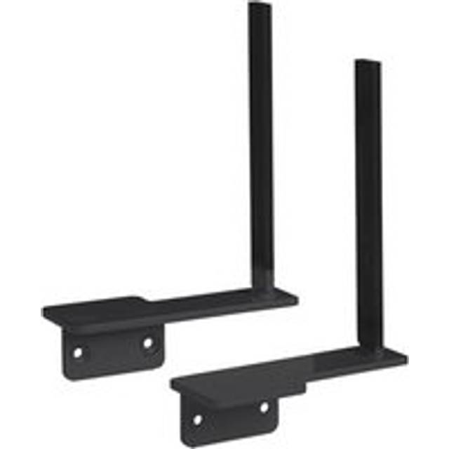 Aluminium framed screen brackets (pair) to fit on desk return - black - Black