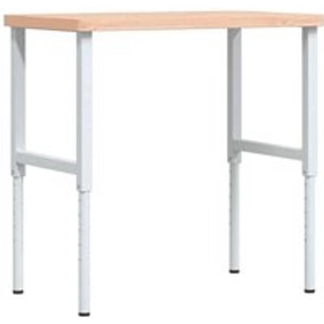 vidaXL Workbench 100x60x(73-99.5) cm Solid Wood Beech Rectangular - Brown