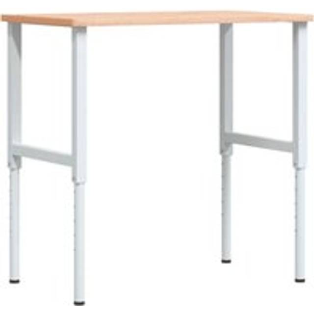 vidaXL Workbench 100x60x(71.5-98) cm Solid Wood Beech Rectangular - Brown