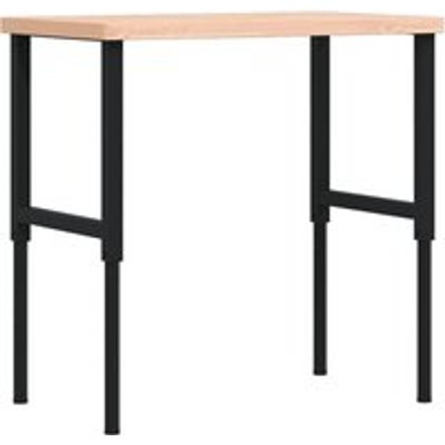 vidaXL Workbench 100x60x(73-99.5) cm Solid Wood Beech Rectangular - Brown