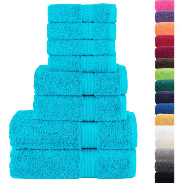 Premium handdukar 8 st SOLUND turkos 600 gsm