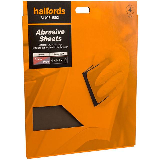 Halfords Wet & Dry 1200 Grit Sandpaper X4