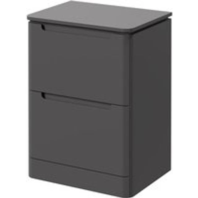 Wholesale Domestic Carlo Floor Standing Vanity Unit for Countertop Basins with 2 Handleless Drawers | Matt Cement | MDF | 600mm