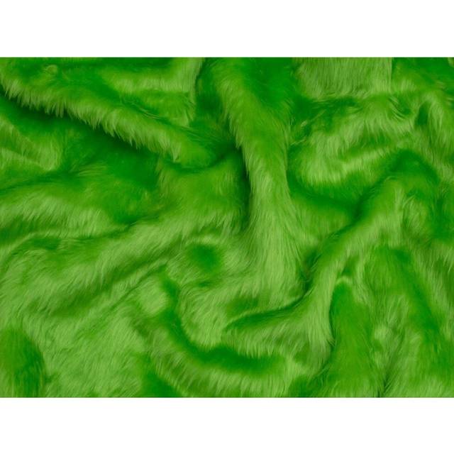 Minerva Core Range Short Pile Faux Fur Fabric Lime Green