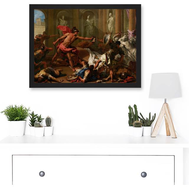 Ricci Perseus Phineus Head Medusa Gorgon Greek Myth Painting Artwork Framed A3 Wall Art Print - Brown;Red;Cream (33cm H X 45.5cm W)